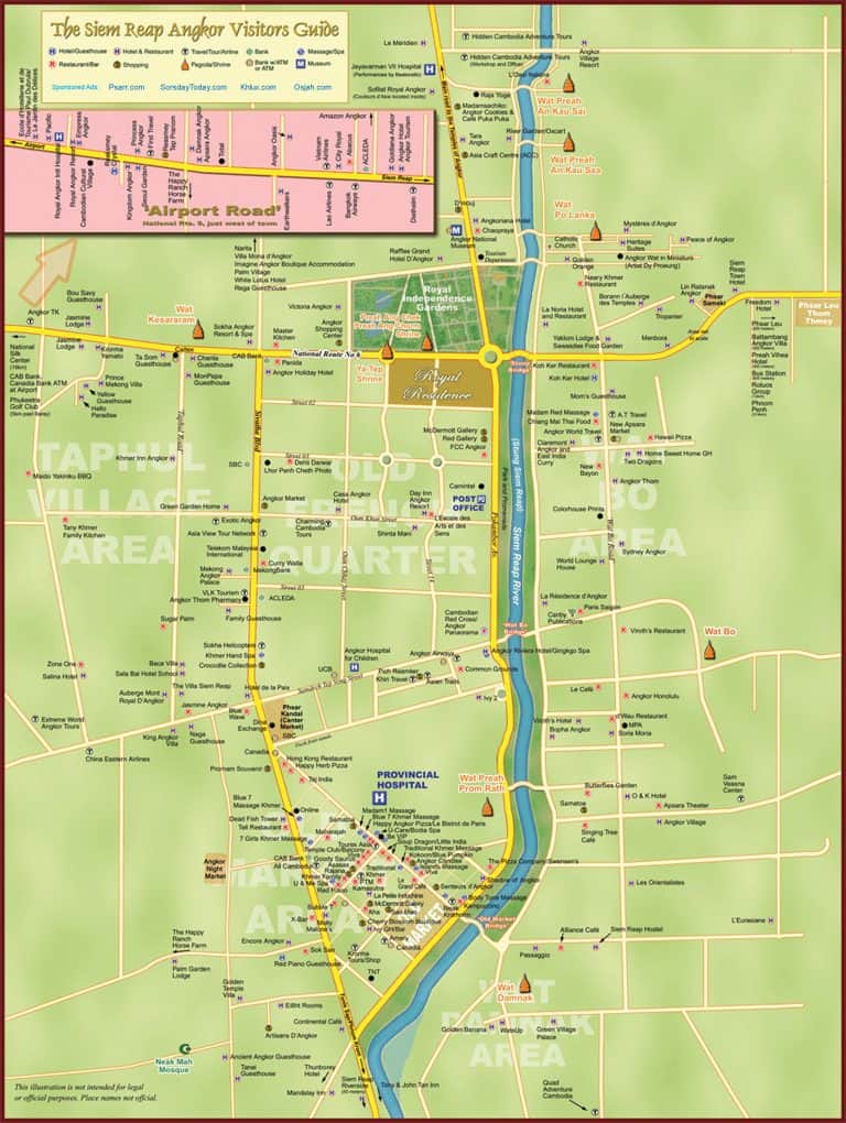 Maps for Phnom Penh and Siem Reap